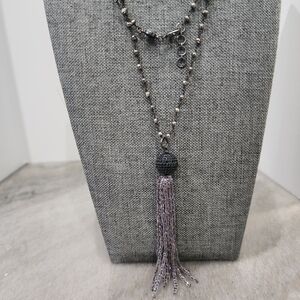 Bettina Duncan Beaded Tassel Necklace - 30" Total Length